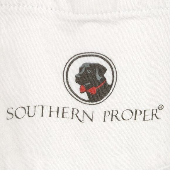 Southern Proper XXL White Pocket T-Shirt Graphic Back Field & Fowl Made in Peru - Picture 4 of 6